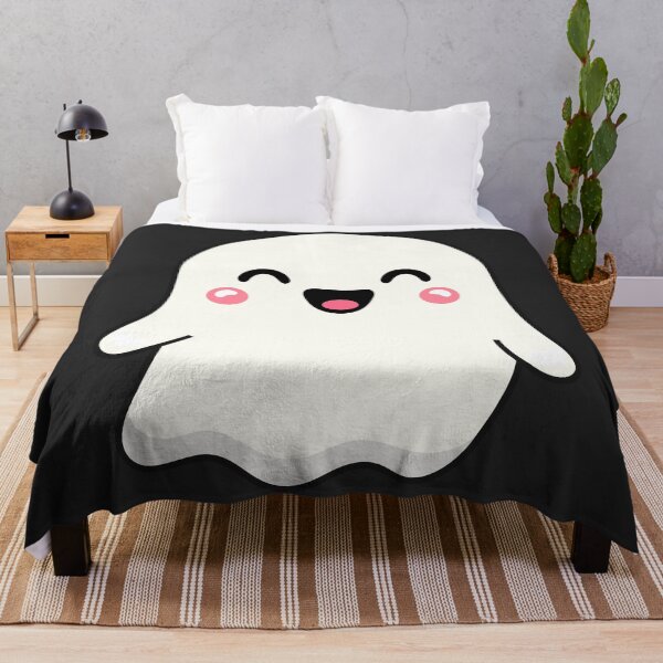 Item preview, Cute and Adorable Happy Kawaii Halloween Smiling GHOST designed and sold by DibujandoPorfa.