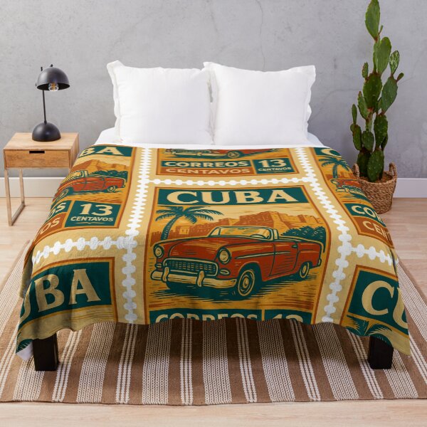 Item preview, Vintage Cuba Postage Stamp – Classic Cars and Palm Trees Design designed and sold by Travellerz.