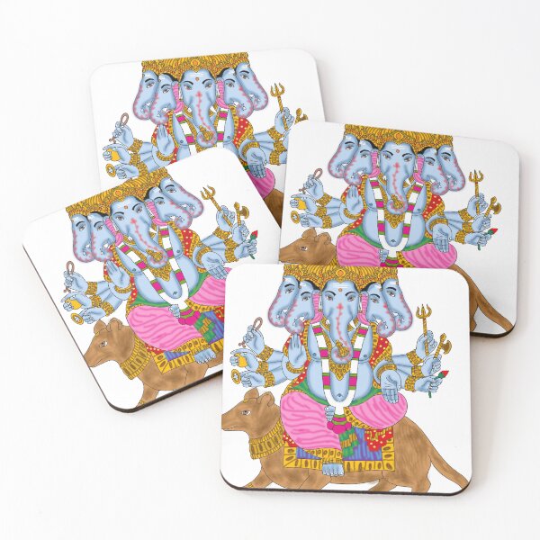 Item preview, Panchmukhi Ganesha Digital Artwork | Five-Faced Lord Ganesh Spiritual Wall Art, Hindu Devotional Painting designed and sold by Harshit_Digital_Arts.