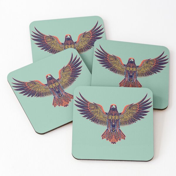Item preview, Bald Eagle – Neon Purple, Orange & Yellow Illustration with Extended Wings designed and sold by Naturalite19.