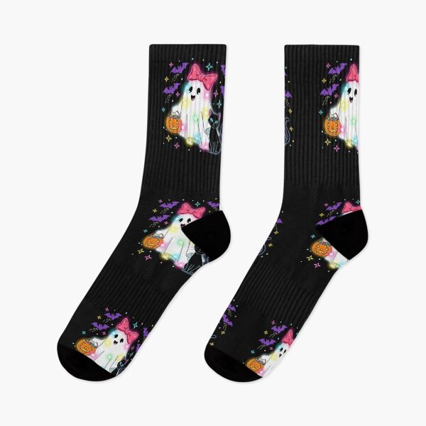 Item preview, Floral Colorful Ghost Black Cat Coquette Bow Halloween Women designed and sold by cawtoon.