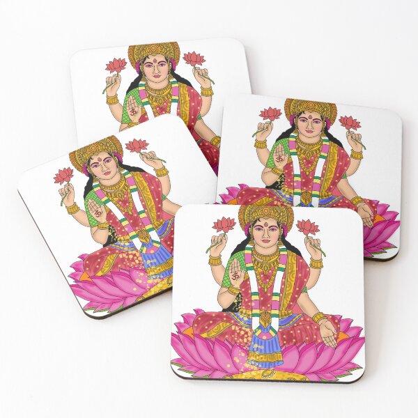 Item preview, Goddess Lakshmi Digital Painting | Hindu Spiritual Wall Art, Devi of Wealth & Prosperity designed and sold by Harshit_Digital_Arts.