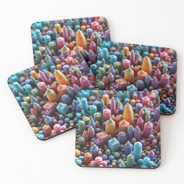 Item preview, Intricate Beaded Miniature World: A Vibrant Textured Landscape designed and sold by RudArtAI.