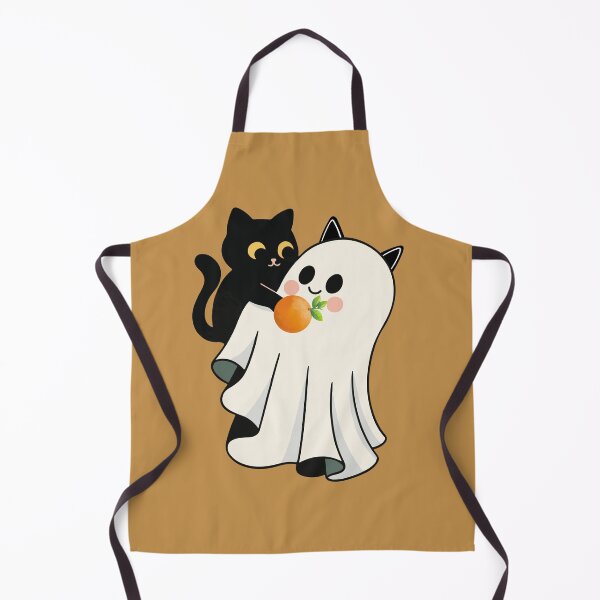 Item preview, orange sheet ghost cat with boba designed and sold by Stickers Designer.