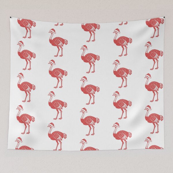 Item preview, Festive Ostrich Illustration | Christmas Hat Animal Design designed and sold by JollyCritters.