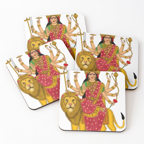 Item preview, Maa Durga Digital Painting | Hindu Spiritual Wall Art, Divine Shakti Artwork designed and sold by Harshit_Digital_Arts.