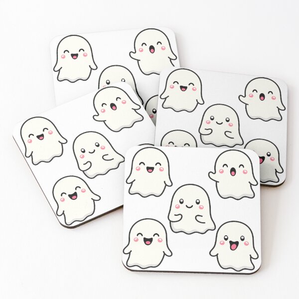 Item preview, PACK 2 Cute and Adorable Kawaii Happy Halloween GHOST designed and sold by DibujandoPorfa.