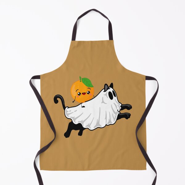 Item preview, orange sheet ghost cat with boba designed and sold by Stickers Designer.