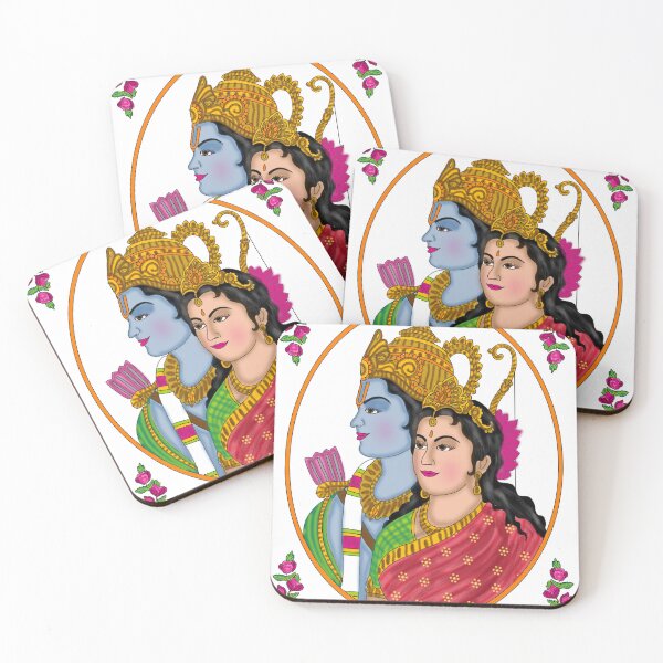 Item preview, Sita Ram Digital Painting | Hindu Devotional Wall Art, Spiritual Couple Artwork designed and sold by Harshit_Digital_Arts.