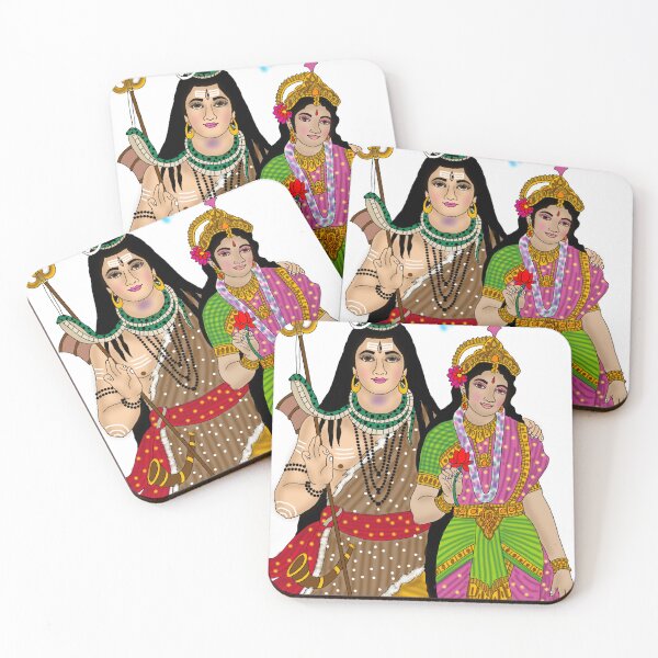 Item preview, Lord Shiva and Goddess Parvati Divine Digital Art designed and sold by Harshit_Digital_Arts.