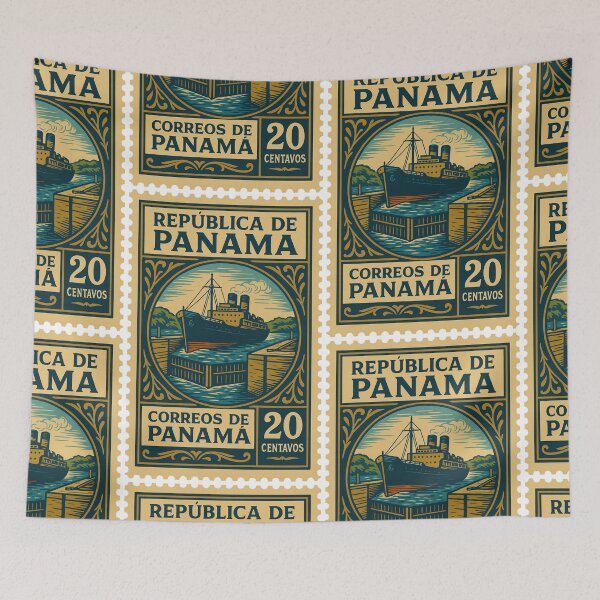 Item preview, Vintage Panama Postage Stamp – Panama Canal Design designed and sold by Travellerz.