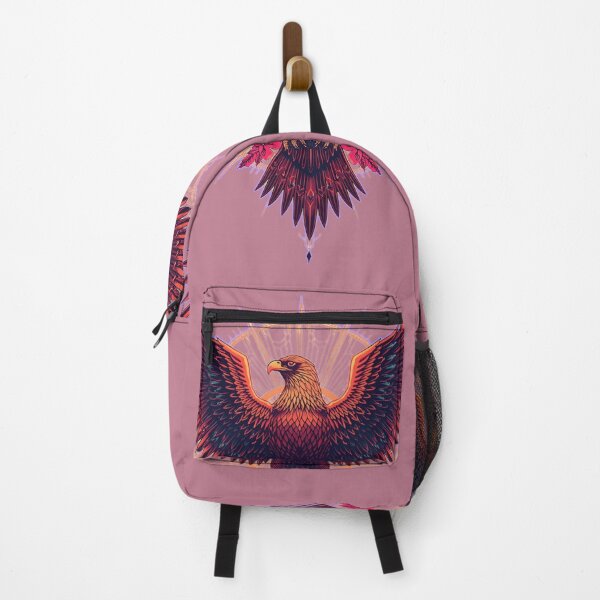 Item preview, Neon Horizon Eagle – Cyberpunk Bald Eagle in Purple, Orange & Yellow designed and sold by Naturalite19.