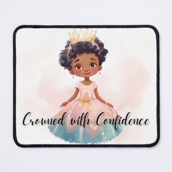 Item preview, Crowned with Confidence – Princess Sticker with Curly Hair and Empowerment Quote designed and sold by sirenandscript.