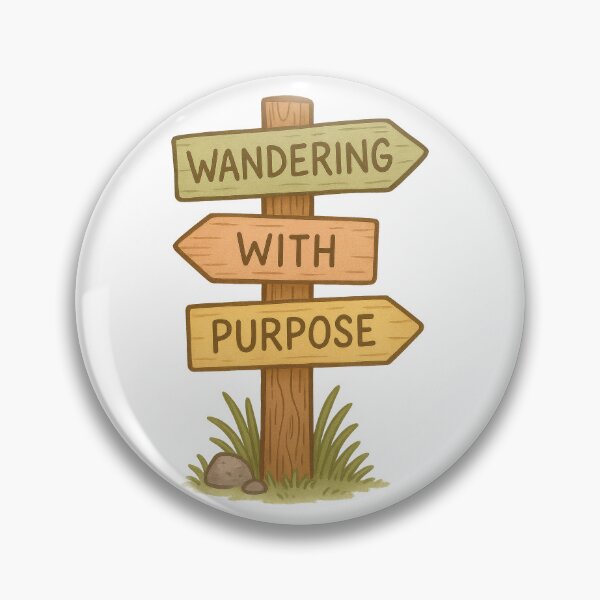 Item preview, Wandering With Purpose - Wholesome Travel Quote Design | Adventure, Self Growth & Nature Inspired Art for Mindful Explorers designed and sold by inkoutninja.