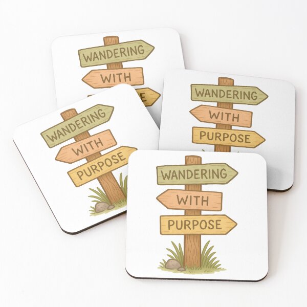 Item preview, Wandering With Purpose - Wholesome Travel Quote Design | Adventure, Self Growth & Nature Inspired Art for Mindful Explorers designed and sold by inkoutninja.