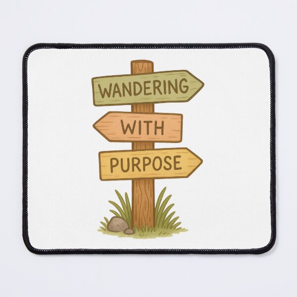 Item preview, Wandering With Purpose - Wholesome Travel Quote Design | Adventure, Self Growth & Nature Inspired Art for Mindful Explorers designed and sold by inkoutninja.