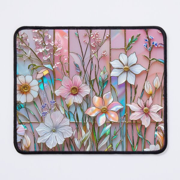 Item preview, Pink Wildflower Stained Glass Effect Graphic Design designed and sold by caseluv.