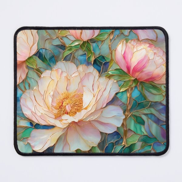 Item preview, Peony Flower Stained Glass Effect Graphic Design designed and sold by caseluv.