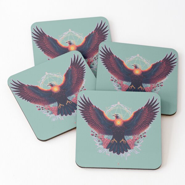 Item preview, Radiant Cyberpunk Eagle – Neon Bald Eagle in Purple, Orange & Yellow designed and sold by Naturalite19.