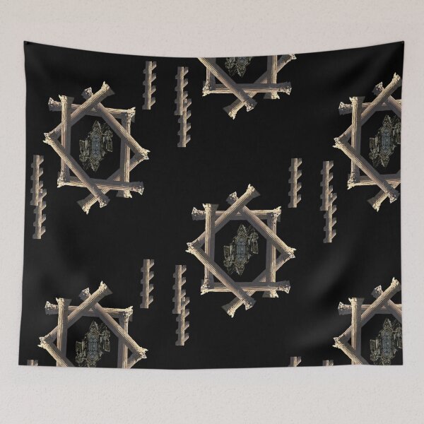 Item preview, Dark Abstract Collage of greek Pillars and cathedrals designed and sold by JashJhaveri.