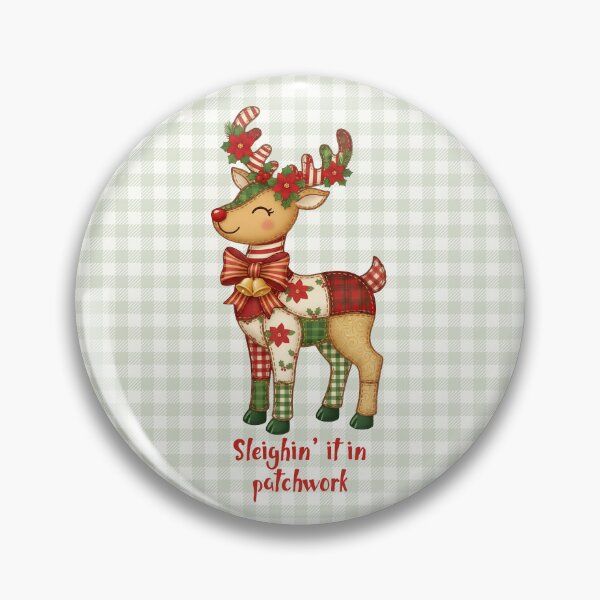 Item preview, Sleighin’ It in Patchwork (Reindeer) designed and sold by MvuuStudio.