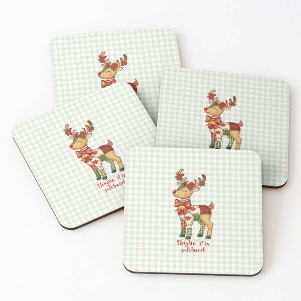 Item preview, Sleighin’ It in Patchwork (Reindeer) designed and sold by MvuuStudio.