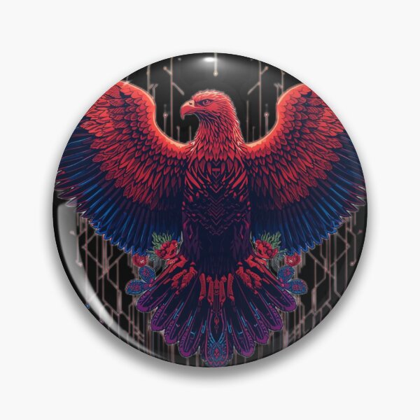 Item preview, Crimson Neon Eagle – Cyberpunk Bald Eagle in Red & Purple designed and sold by Naturalite19.