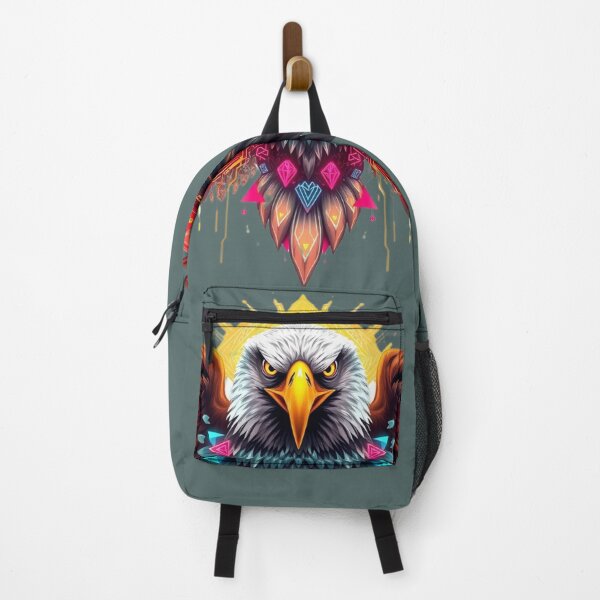 Item preview, Urban Neon Eagle – Vibrant Cyberpunk Bald Eagle Print Design designed and sold by Naturalite19.