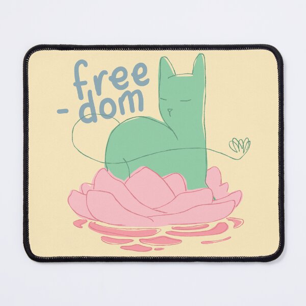 Item preview, Freedom. Kawaii Cat Meditating on lotus designed and sold by cloverimprint.