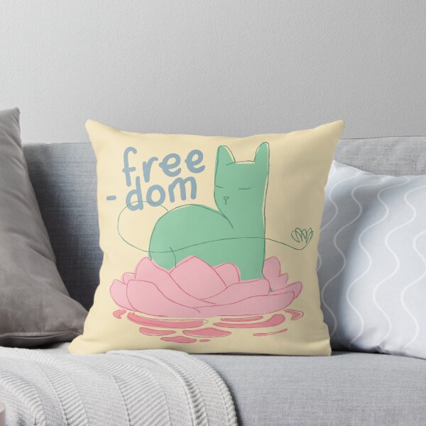 Item preview, Freedom. Kawaii Cat Meditating on lotus designed and sold by cloverimprint.