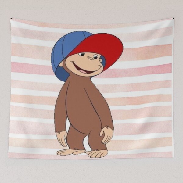 Item preview, Curious George Wearing Baseball Cap designed and sold by Shars-creations.