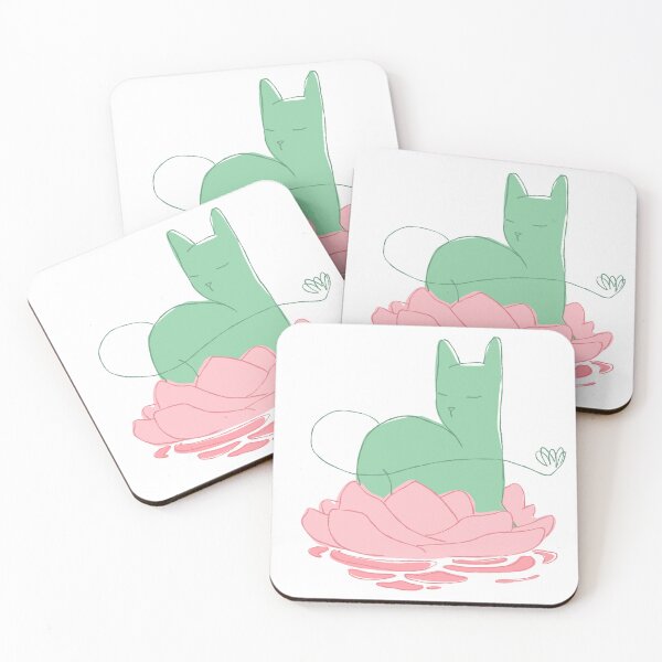 Item preview, Zen Cat. Kawaii Cat Meditating on lotus designed and sold by cloverimprint.