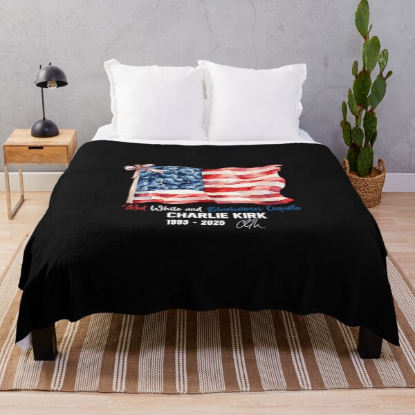 Item preview, Red White & Blueberries Coquette Flag RIP Charlie 1993-2025 Signature designed and sold by MarlinConroy.