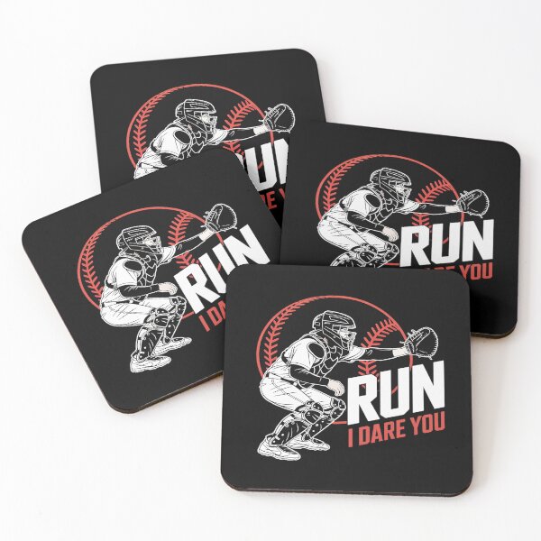 Item preview, Funny Run Stesl I Dare You Baseball Catcher Player designed and sold by BlackStars3Neon.