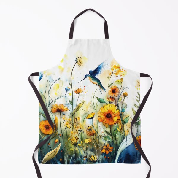 Item preview, Vibrant Watercolor Hummingbird in Wildflowers designed and sold by Boddicca.