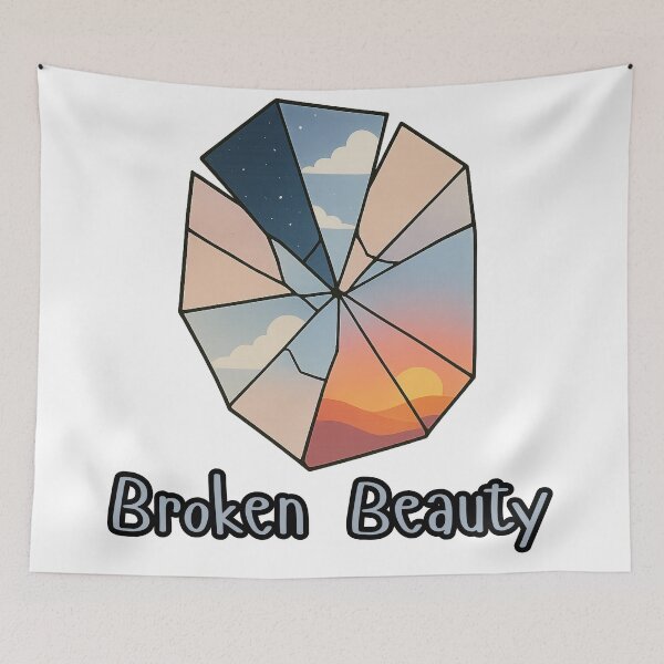 Item preview, Broken Beauty Broken Mirror Reflections | Shattered Glass Surreal Sky Design | Abstract POD Artwork designed and sold by Printessive Designs.