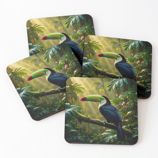 Item preview, Vibrant Rainforest Toucan - Sunlight Through Leaves designed and sold by Kash3f.