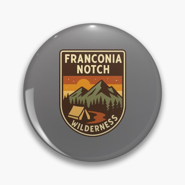 Item preview, Camping NH – Franconia Notch Wilderness Badge in New Hampshire for Outdoor Adventure designed and sold by Youssef-BM.