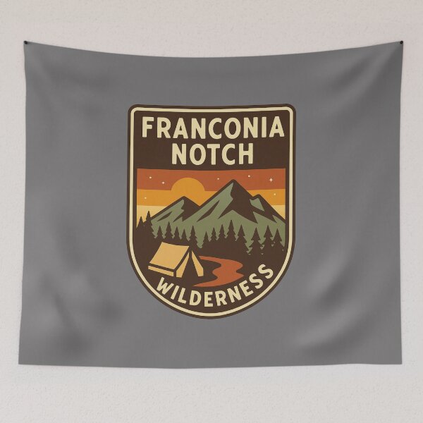 Item preview, Camping NH – Franconia Notch Wilderness Badge in New Hampshire for Outdoor Adventure designed and sold by Youssef-BM.