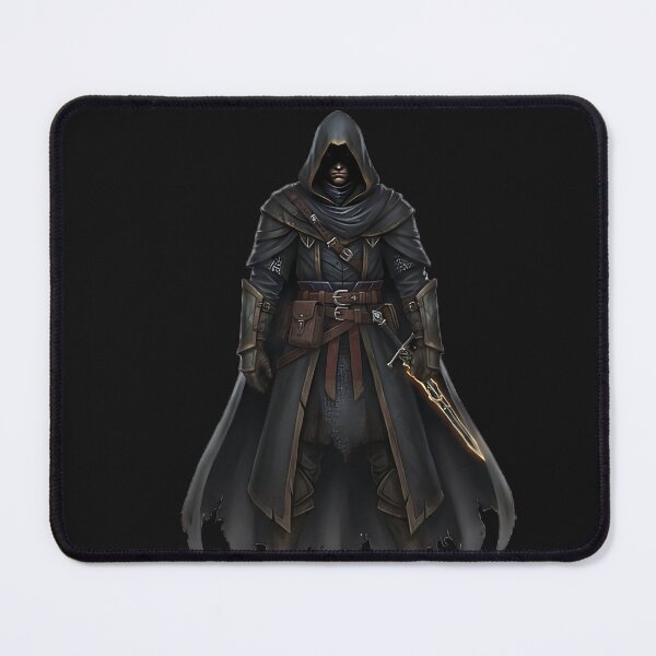 Item preview, Dark Fantasy Assassin Rogue Character Art – Hooded Shadow Warrior designed and sold by Dawesgew.