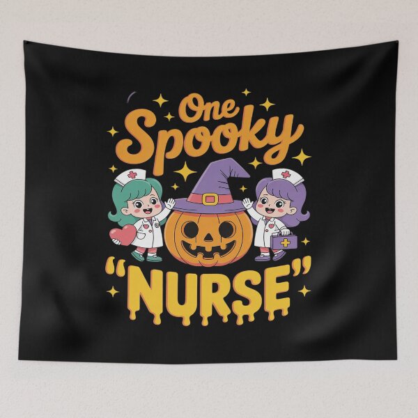 Item preview, Ghosts One Spooky Nurse Halloween Nurse Fall Scrub RN designed and sold by PeteHomenick.