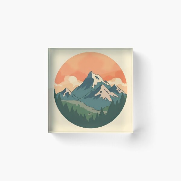 Item preview, Vintage Mountain Badge designed and sold by MonishArt.