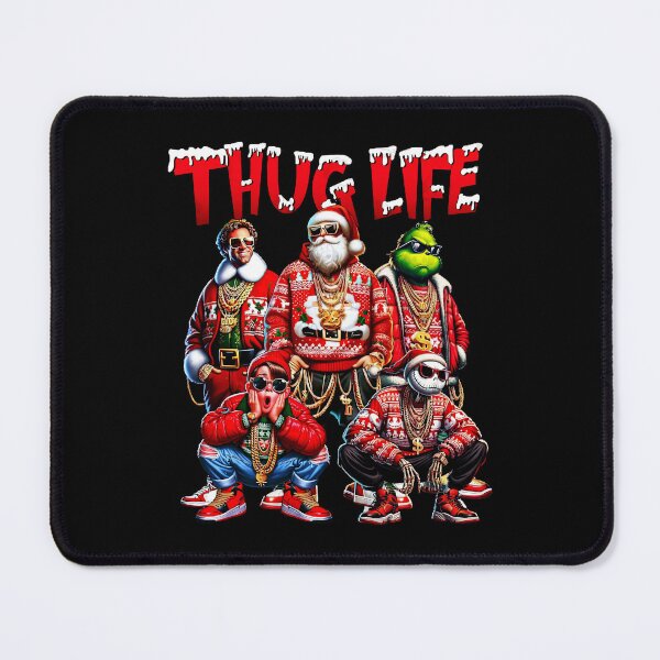 Item preview, Thug Life Christmas Gangster Santa Ugly Sweater Crew designed and sold by Jasonvoorhees21.