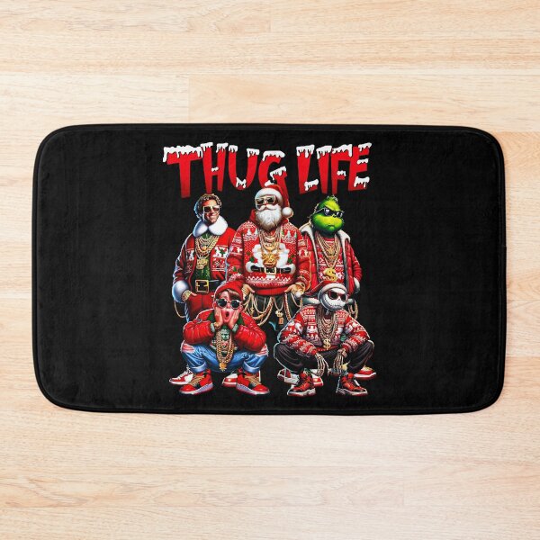 Item preview, Thug Life Christmas Gangster Santa Ugly Sweater Crew designed and sold by Jasonvoorhees21.