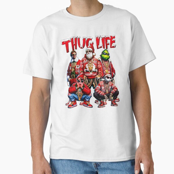 Item preview, Thug Life Christmas Gangster Santa Ugly Sweater Crew designed and sold by Jasonvoorhees21.