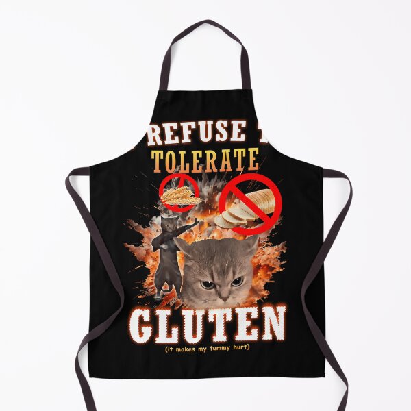 Item preview,  I Refuse To Tolerate Gluten Funny Cat Meme designed and sold by ThomsonRiot.