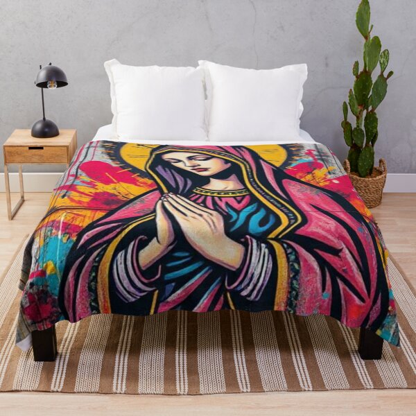Item preview, Virgin Mary Street Art Print - Our Lady Graffiti Wall Art designed and sold by 610AsAboveSoBelow.