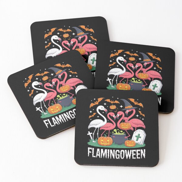 Item preview, Happy Flamingoween Pink Flamingo Halloween Skeleton Spooky designed and sold by petrichorsworld.