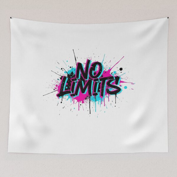 Item preview, NO LIMITS Graffiti Streetwear Design – Urban Hypebeast Typography designed and sold by Happyfreedom.
