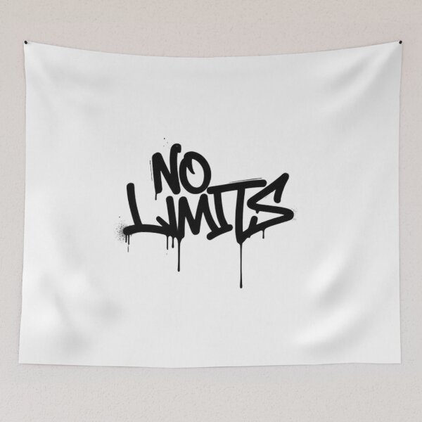Item preview, NO LIMITS Graffiti Streetwear Design – Urban Hypebeast Typography designed and sold by Happyfreedom.
